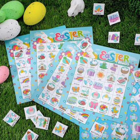 JOYIN 28 Players Easter Bingo Cards (5x5) for Easter Party Goodies Games, Kids School Classroom Gift, Indoor Family Activities, Basket Filler Stuffers. in Saudi Arabia