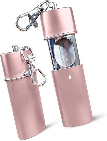 Ashtrays for Cigarettes Portable Pocket Ashtray - Pack of 2 Premium Fireproof ABS Metal Smell Proof Cool Travel Ashtray with Keychain Outdoor Butt Disposal Tube Cute Fancy Ash Tray Black in Kuwait