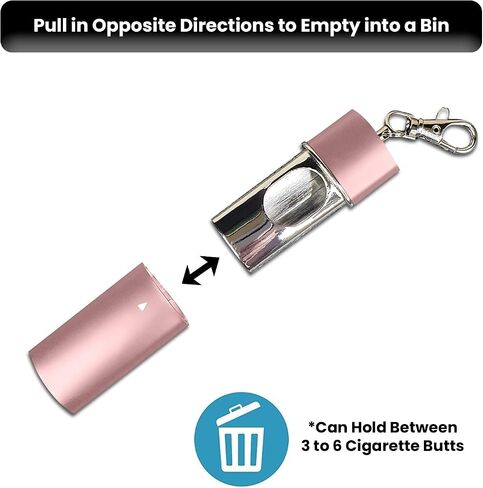 Ashtrays for Cigarettes Portable Pocket Ashtray - Pack of 2 Premium Fireproof ABS Metal Smell Proof Cool Travel Ashtray with Keychain Outdoor Butt Disposal Tube Cute Fancy Ash Tray Black in Kuwait