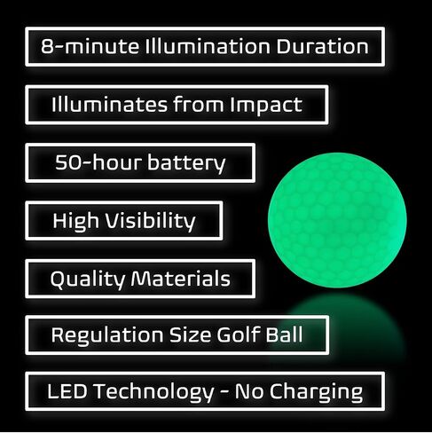 LED GLO-PIN LED LIGHT UP GLOW في كرات الغولف المظلمة للغولف الليلي للرجال in Kuwait