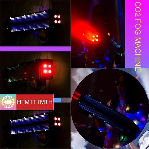 جهاز الدخان المكون من CO2 CO2 JET Machine LED CO2 مدفع مدفع مكبر الدخان مع RGB أضواء الكربون ثاني أكسيد غاز عمود البندقية مرحلة التأثير أنبوب 3M خرطوم لحفل الزفاف في ملهى ليلي دي جي هالوين in Kuwait