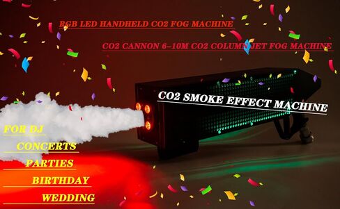 جهاز الدخان المكون من CO2 CO2 JET Machine LED CO2 مدفع مدفع مكبر الدخان مع RGB أضواء الكربون ثاني أكسيد غاز عمود البندقية مرحلة التأثير أنبوب 3M خرطوم لحفل الزفاف في ملهى ليلي دي جي هالوين in Kuwait
