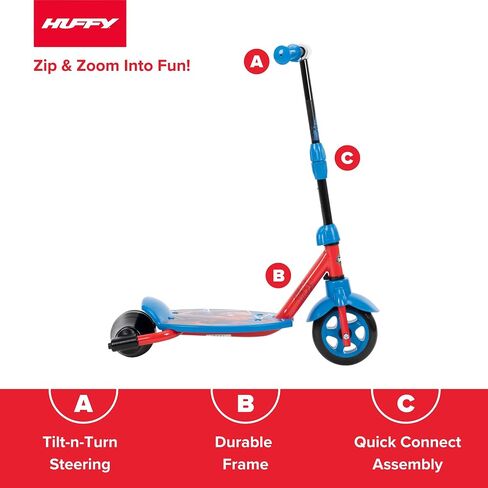 Huffy Paw Paw Kids Kids Toddler 3-Wheel Scooter-مثالي لأعمار 4 سنوات ، ورسومات غير قابلة للانزلاق مستقرة ، وتجميل وتوجه ، وأضواء LED ، ورسومات Paw Patrol in Kuwait