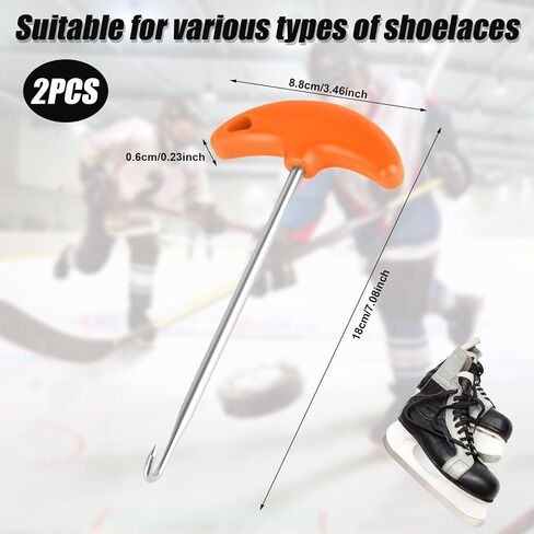 2pcs Skate Lace Tighteners, Anti-Slip Stainless Steel Shoe Hook Lace Puller Protable Hockey Skate Tightening Tool Ice Skating Sharpener Accessories for Lacing Up Ice Skates Boots in Kuwait