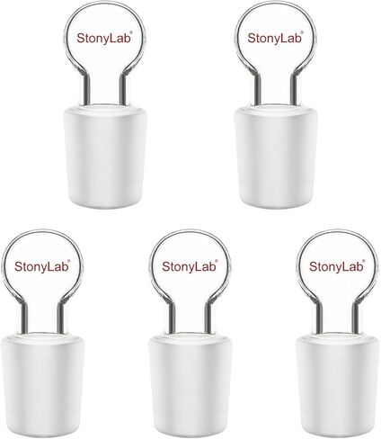 stonylab Glass Hollow Stopper, 5-Pack Borosilicate Glass Penny Head Glass Hollow Stopper with Closed Bottom for 14/20 Outer Joint Glass in Kuwait