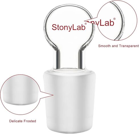 stonylab Glass Hollow Stopper, 5-Pack Borosilicate Glass Penny Head Glass Hollow Stopper with Closed Bottom for 14/20 Outer Joint Glass in Kuwait