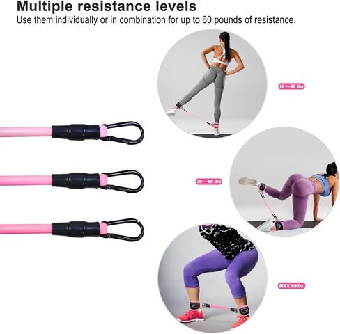 Ankle Resistance Bands with Cuffs: Women Ankle Strap Band for Working Out - Ankle Resistance Bands for Glutes Hip & Leg Butt Training Workout Exercise Equipment in Kuwait