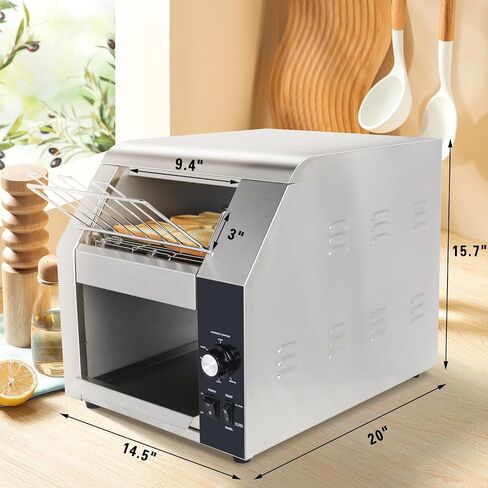 Hakka Toaster 4 Slice, Heavy-Duty Stainless Steel Toaster Commercial Toaster with Extra Wide Slots with Auto Shut-off/Cancel Button & Removable Crumb Tray, 1800W/120V in Kuwait