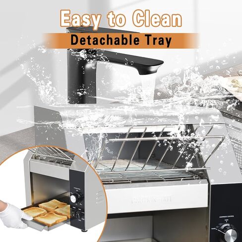 Hakka Toaster 4 Slice, Heavy-Duty Stainless Steel Toaster Commercial Toaster with Extra Wide Slots with Auto Shut-off/Cancel Button & Removable Crumb Tray, 1800W/120V in Kuwait