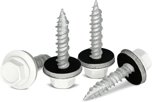#10 x 1 Inch Metal Roofing Screws, Black Hex Head Sheet Metal Roof Screws,Metal Roofing Panels,Sharp Point Metal to Wood Siding Screws, Stainless Steel EPDM Washers 100-PCS in Kuwait