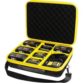 حافظة حامل بطارية صلبة كبيرة جدًا من ZLWAWAOL لبطارية وشاحن Milwaukee M12 وM18، صندوق حمل بطاريات الأدوات، يحمل بطاريات 18 فولت 12 فولت 2.0/3.0/4.0/5.0/6.0//8.0/9.0/12.0 أمبير (حقيبة فقط)