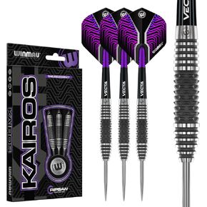 Winmau Darts Kairos Series 90 ٪ Tungsten Steel Tip Tip Sets مع رحلات Dart وعمى Dart (Sects) - متوفرة في اثنين من الأوزان المتاحة 21g و 23g 24g و 26g