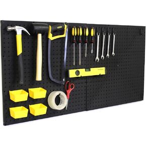 لوحات Pegboard Pegboard Peg Board مجموعة بلاستيك بلاستيك 24 "x24" (2 ، أبيض)