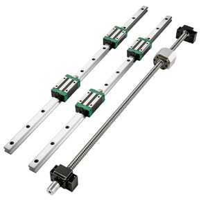 Vevor Linear Guide Rail ، 2PCS HGR20-1000MM Slide Slide Rail + 1PCS RM1605-1000MM Ballscrew مع KIT BF12/BK12 ، اقتران ، كتل شرائح السكك الحديدية الخطية المحددة لمحطات CNC CNC DIY