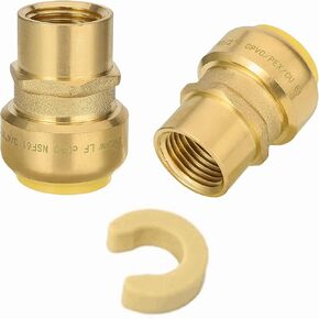 EFIELD محولات نحاسية مقاس 1 بوصة × 3/4 بوصة أنثى NPT، دفع للتوصيل، نحاس، CPVC مع مشبك فصل in Kuwait