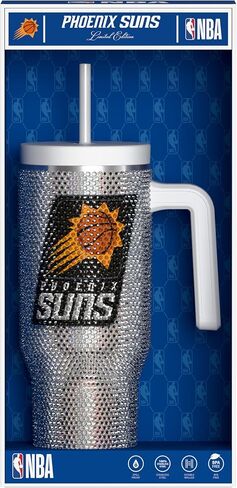 Hydrapeak x NBA Officially Licensed Boston Celtics Voyager 40 oz Stainless Steel Bling Tumbler with Handle, Insulated Rhinestone Water Bottle With Straw & Lid, Includes Gift Box in Kuwait