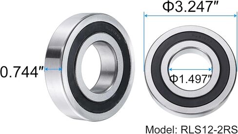 uxcell RLS9-2RS Deep Groove Ball Bearings 1.119 x 2.5 x 0.628 Inch Chrome Steel Bearing Double Sealed ABEC3 ZV2 Bearings in Kuwait