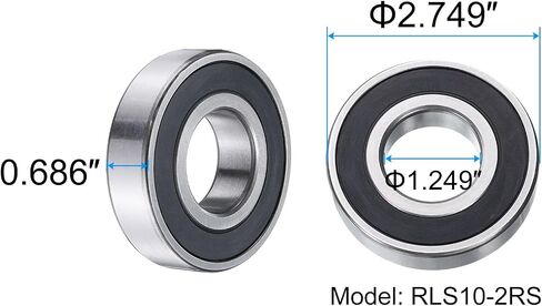 uxcell RLS9-2RS Deep Groove Ball Bearings 1.119 x 2.5 x 0.628 Inch Chrome Steel Bearing Double Sealed ABEC3 ZV2 Bearings in Kuwait