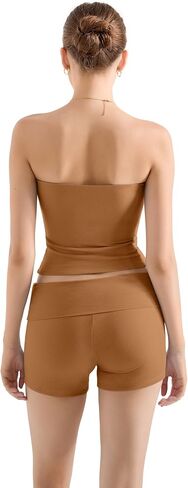 Suuksess Women 2 قطعة Tube Top Lounge Sets Modal Out Shorts Set Set Set Set Set Matching Outfit in Kuwait