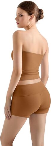 Suuksess Women 2 قطعة Tube Top Lounge Sets Modal Out Shorts Set Set Set Set Set Matching Outfit in Kuwait