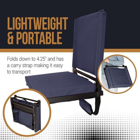 Home-Complete Bleacher Seat - Stadium Seat Cushion with Pocket and Cupholder - Wide Sports Chair - Stadium Seats with Back Support (Maroon) in Kuwait