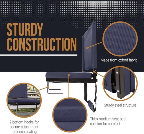 Home-Complete Bleacher Seat - Stadium Seat Cushion with Pocket and Cupholder - Wide Sports Chair - Stadium Seats with Back Support (Maroon) in Kuwait