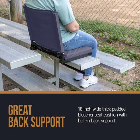 Home-Complete Bleacher Seat - Stadium Seat Cushion with Pocket and Cupholder - Wide Sports Chair - Stadium Seats with Back Support (Maroon) in Kuwait