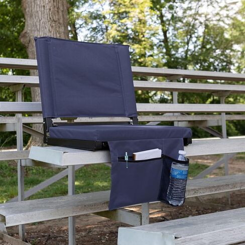 Home-Complete Bleacher Seat - Stadium Seat Cushion with Pocket and Cupholder - Wide Sports Chair - Stadium Seats with Back Support (Maroon) in Kuwait