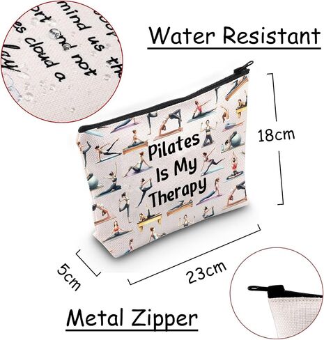 JXGZSO Funny Pilates Gift Pilates Pouch Bag Pilates Is My Therapy Makeup Bag Yoga Meditation Gift in Saudi Arabia