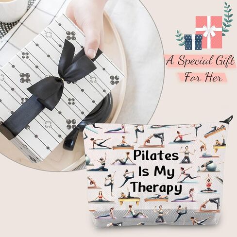 JXGZSO Funny Pilates Gift Pilates Pouch Bag Pilates Is My Therapy Makeup Bag Yoga Meditation Gift in Saudi Arabia