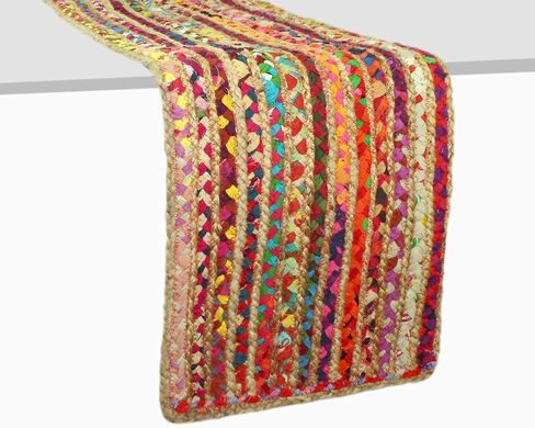 COTTON CRAFT Jute Braided Table Runner - Rustic Farmhouse Table Runner - Jute Kitchen Table Runner - Harvest Fall Thanksgiving Holiday Christmas Party Dining Tabletop Runner - 13x36 inches - Natural in Saudi Arabia