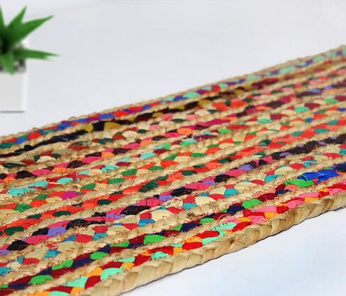 COTTON CRAFT Jute Braided Table Runner - Rustic Farmhouse Table Runner - Jute Kitchen Table Runner - Harvest Fall Thanksgiving Holiday Christmas Party Dining Tabletop Runner - 13x36 inches - Natural in Saudi Arabia