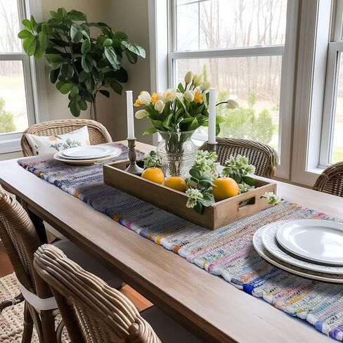 COTTON CRAFT Jute Braided Table Runner - Rustic Farmhouse Table Runner - Jute Kitchen Table Runner - Harvest Fall Thanksgiving Holiday Christmas Party Dining Tabletop Runner - 13x36 inches - Natural in Kuwait