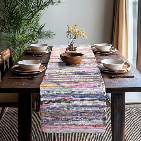 COTTON CRAFT Jute Braided Table Runner - Rustic Farmhouse Table Runner - Jute Kitchen Table Runner - Harvest Fall Thanksgiving Holiday Christmas Party Dining Tabletop Runner - 13x36 inches - Natural in Kuwait