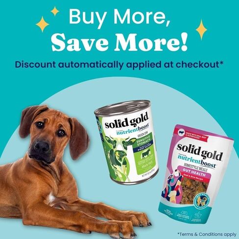 مزيج طعام الكلاب الرطب من البقرة الخضراء الذهبية الصلبة للكلاب البالغة والكبار من أجل أكلة صعب الإرضاء - إضافات طعام الكلاب المعلبة للخلط مع الطعام - أمعاء لحم البقر للمعدة الحساسة - علبة مفردة سعة 13.2 أونصة in Kuwait