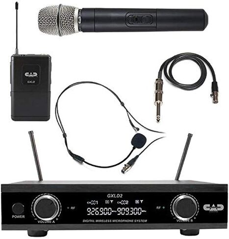 نظام ميكروفون رقمي لاسلكي مزدوج محمول باليد من CAD Audio GXLD2HHAH مع كبسولة D38، نطاق تردد AH (AMS-GXLD2-HHAH) in Kuwait