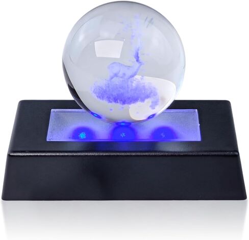 LED Light Base Rectangle Display Stand, 3D Crystal Light Base with 7 Color and USB Cable, Multicolor Lighted Rectangle Stand for Crystal Glass Ball/Art Display/Holiday Party Decoration(Black) (Sliver) in Kuwait