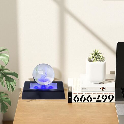 LED Light Base Rectangle Display Stand, 3D Crystal Light Base with 7 Color and USB Cable, Multicolor Lighted Rectangle Stand for Crystal Glass Ball/Art Display/Holiday Party Decoration(Black) (Sliver) in Kuwait