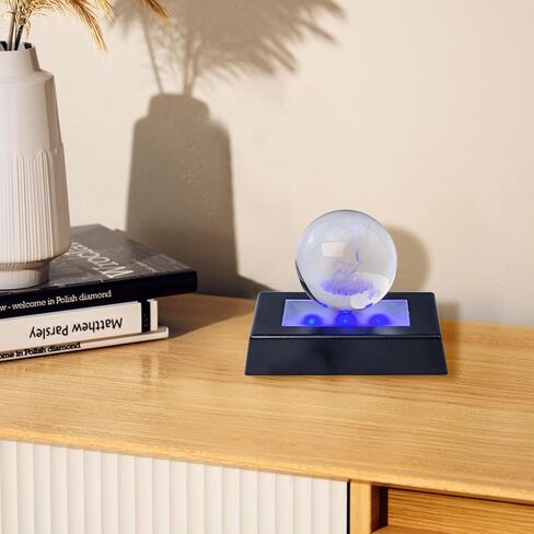 LED Light Base Rectangle Display Stand, 3D Crystal Light Base with 7 Color and USB Cable, Multicolor Lighted Rectangle Stand for Crystal Glass Ball/Art Display/Holiday Party Decoration(Black) (Sliver) in Kuwait