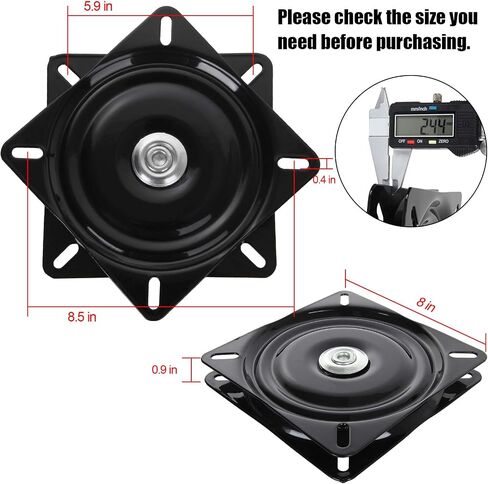 2 Pack 6 Inch Heavy Duty Bar Stool Swivel Replacement, 400lbs Capacity Swivel Mechanism Plate for Furniture, Seat Swivel Base Bar Stool Swivel Mount Plate, Ball Bearing Swivel Boat Seat, Black in Saudi Arabia