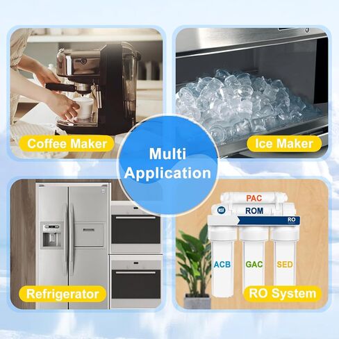 طقم فلتر مياه مضمن للثلاجة وصانع الثلج، استبدال فلتر كربون بعد التوصيل السريع 1/4 بوصة لنظام مياه التناضح العكسي مع صمام مياه التغذية، خط مياه وتركيبات 1/4 بوصة in Kuwait