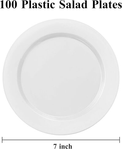 100PCS Black Plastic Dinner Plates 10inch, Premium Hard Disposable Plates for Party, Wedding in Kuwait