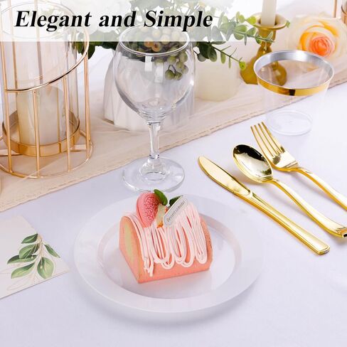 100PCS Black Plastic Dinner Plates 10inch, Premium Hard Disposable Plates for Party, Wedding in Kuwait