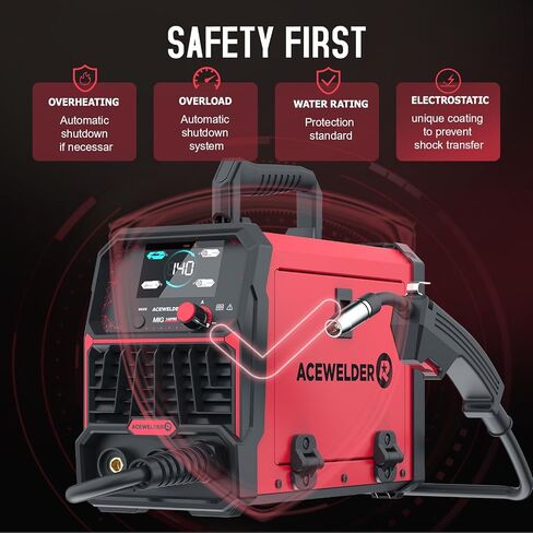 140A Gasless الجريان الأساسية MIG لحام/رفع TIG/عصا 3 في 1 آلة لحام 110 فولت المحمولة IGBT العاكس آلة لحام التآزر in Kuwait