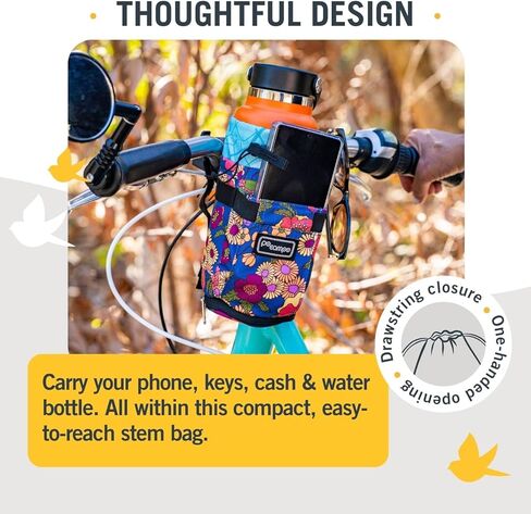 Po Campo Bags Bike Accessories – Willis Stem Bag – Bicycle Stem Pouch for Bike Handlebar Bag – Drawstring Feed Bag for Cycling and Bikepacking (Chevron) in Kuwait