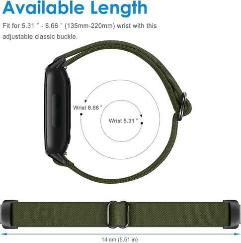 أربطة مرنة ناعمة من FINTIE متوافقة مع Fitbit Inspire 3 | حزام حلقة من النايلون قابل للتعديل وقابل للتمدد، حزام بديل مسامي، سوار معصم ملحق، رفيع للغاية وخفيف الوزن in Kuwait