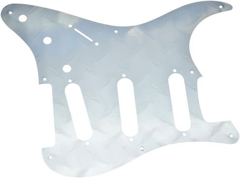 Dopro Vintage 8 Hole Metal Diamond Plate Strat SSS Pickguard Aluminum ST Scratch Plate for American FD Strat Black in Kuwait