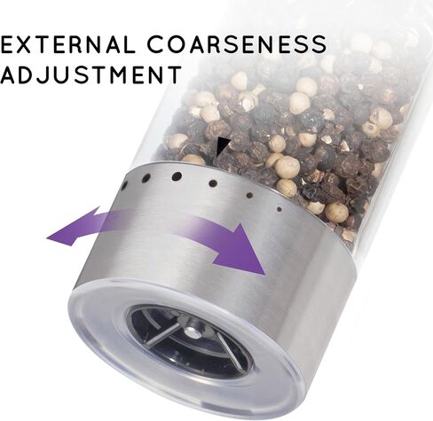 Electric Salt and Pepper Grinder Set Rechargeable, Automatic Salt and Pepper Grinder Set with Oversized Top Button, Stainless Steel Electric Salt and Pepper Shakers Set in Kuwait