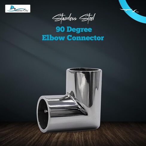 MARINE CITY 304 Grade Stainless Steel Two Way Circular 90 Degree Elbow Connector 7/8 Inches Welded Pipe Joints for Boats – Marines – Yachts – Ships (Pack of 2) in Kuwait