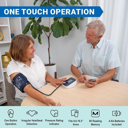 A&D Medical UltraConnect Upper Arm All-in-One Blood Pressure Monitor with Bluetooth, Blood Pressure Cuff (22 - 42 cm Range), One Click Operation in Kuwait